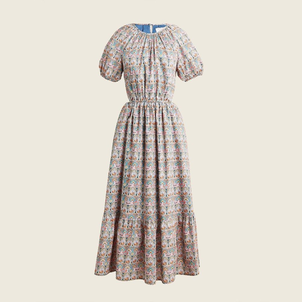 J. Crew Side cutout organic cotton dress in Liberty® Georgia Duke print